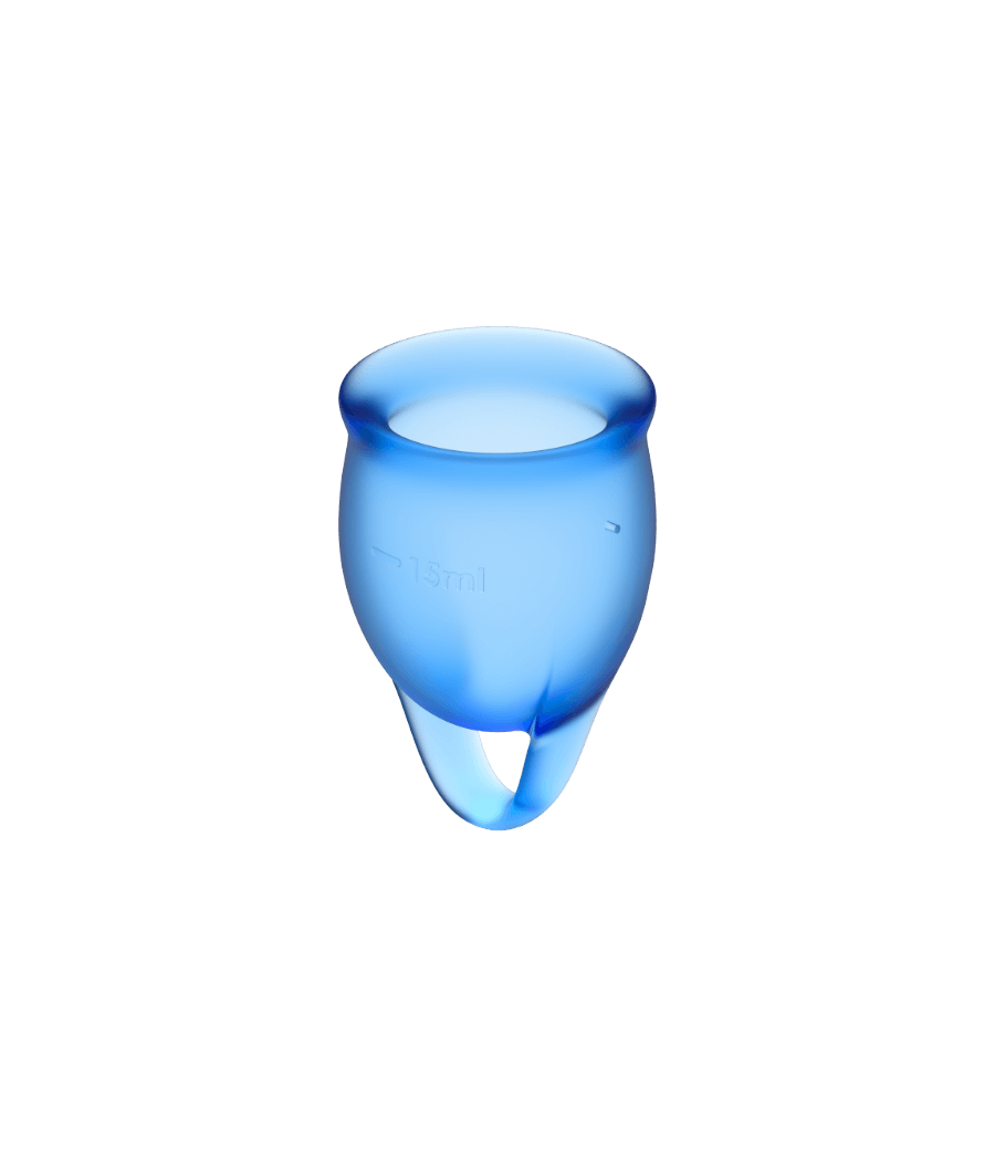 SATISFYER - FEEL CONFIDENT MENSTRUAL CUP DUNKELBLAU 15 + 20 ML