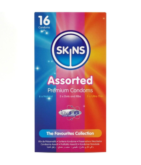 SKINS - CONFEZIONE ASSORTITA DI PREMIUM CONSERVANTI 16 PEZZI