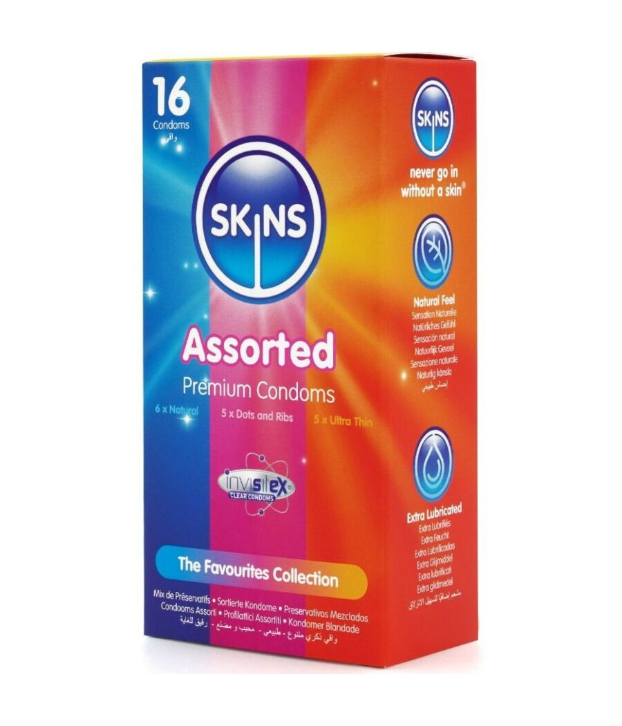 SKINS - PACK DE 16 PRÉSERVATIFS PREMIUM ASSORTIS