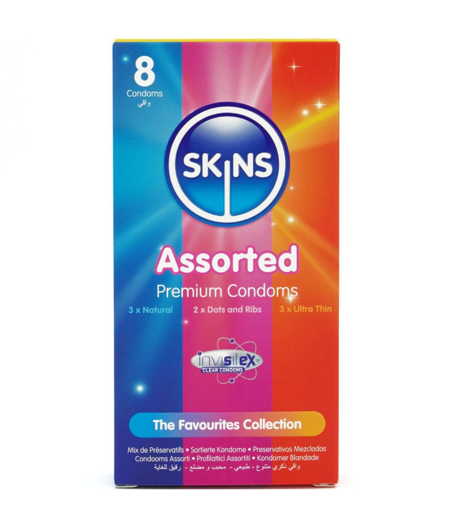 SKINS - PACOTE COM 8 PRESERVATIVOS PREMIUM VARIADOS