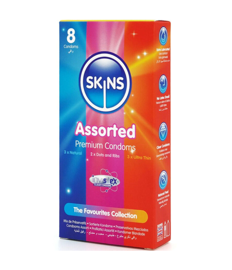 SKINS - ASSORTED PREMIUM CONDOMS PACK 8