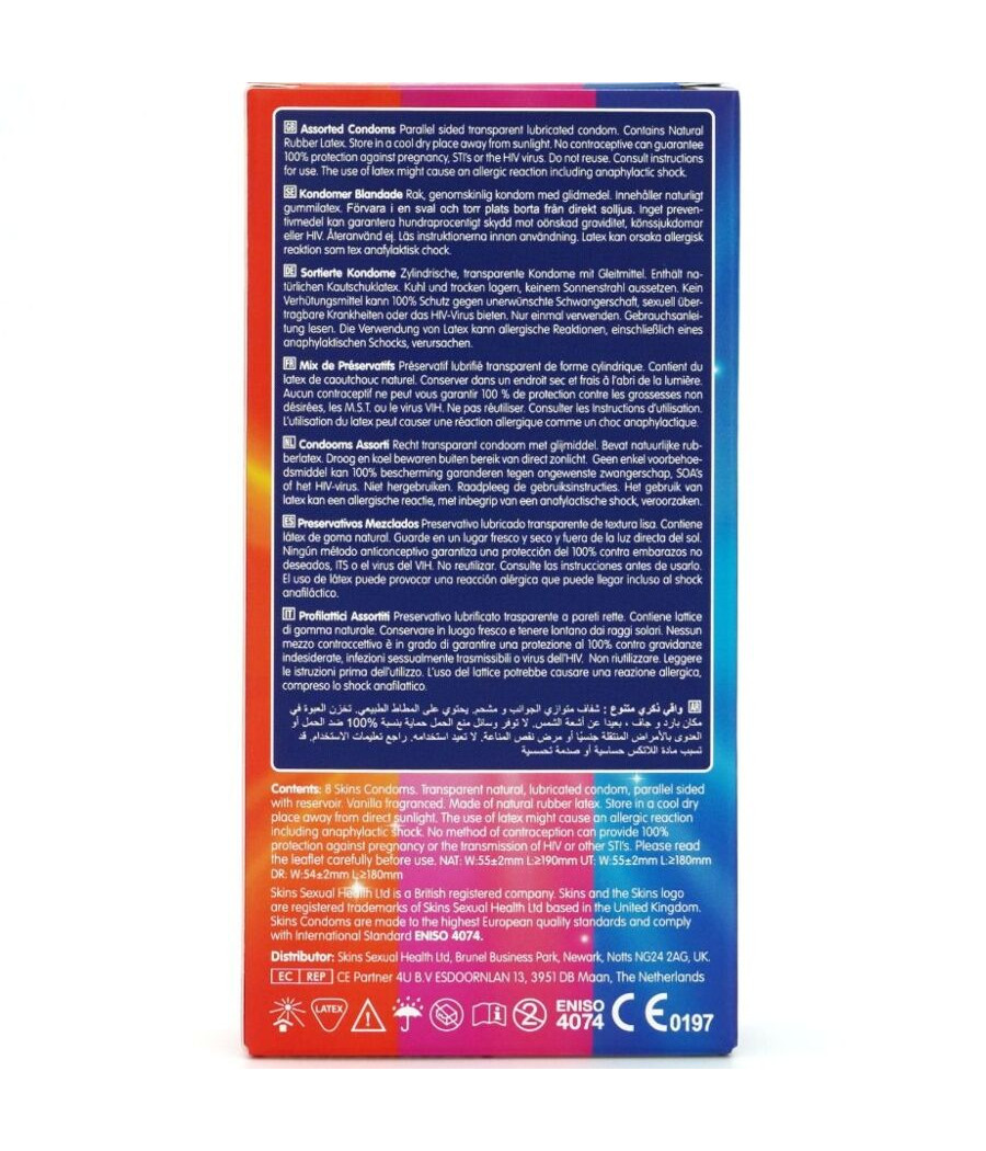 SKINS - PACOTE COM 8 PRESERVATIVOS PREMIUM VARIADOS