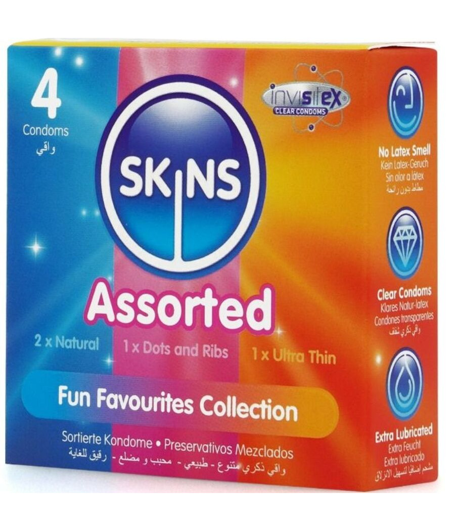 SKINS - PACK DE 4 PRÉSERVATIFS PREMIUM ASSORTIS