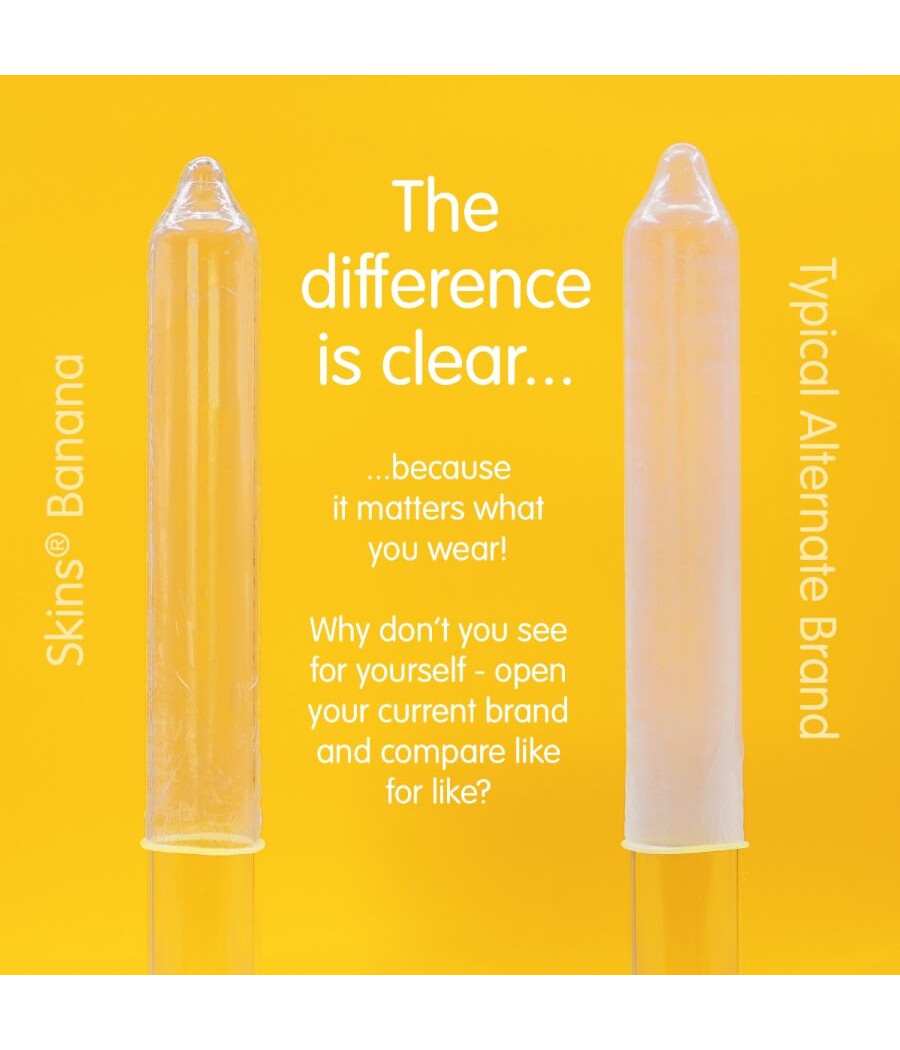 SKINS - PRESERVATIVOS BANANA PREMIUM PACOTE COM 8