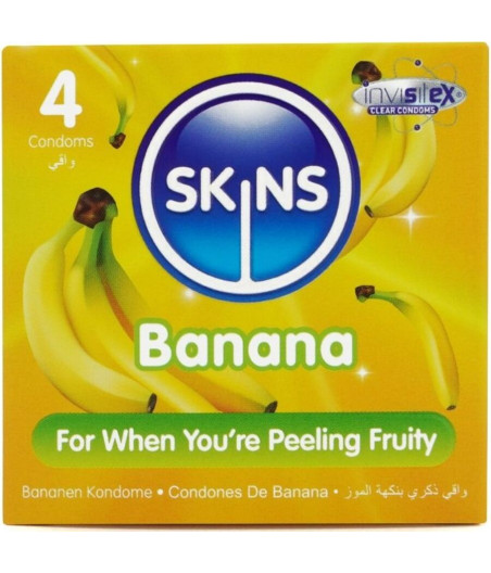 SKINS - BANANA PREMIUM CONDOMS PACK 4