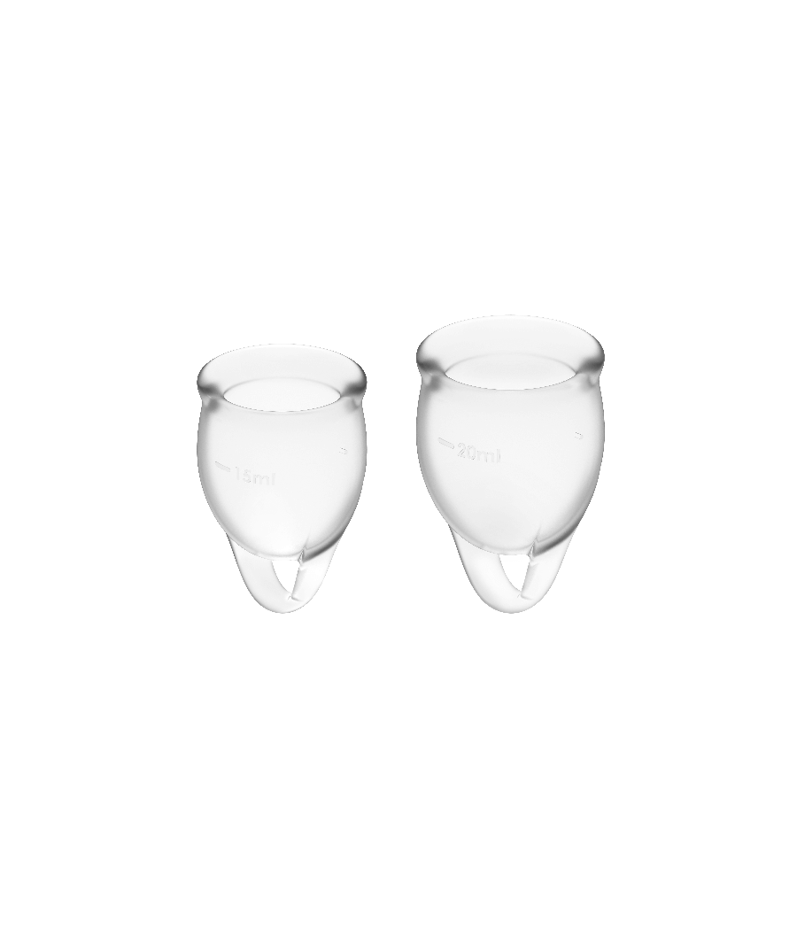 SATISFYER - FEEL CONFIDENT KIT COPA MENSTRUAL TRANSPARENTE 15 + 20 ML