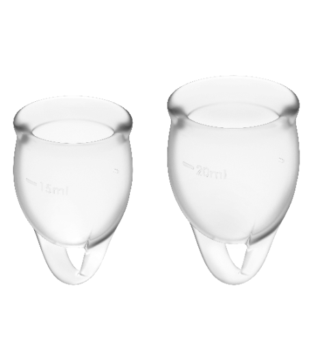 SATISFYER - COUPE MENSTRUELLE FEEL CONFIDENT TRANSPARENTE 15 + 20 ML