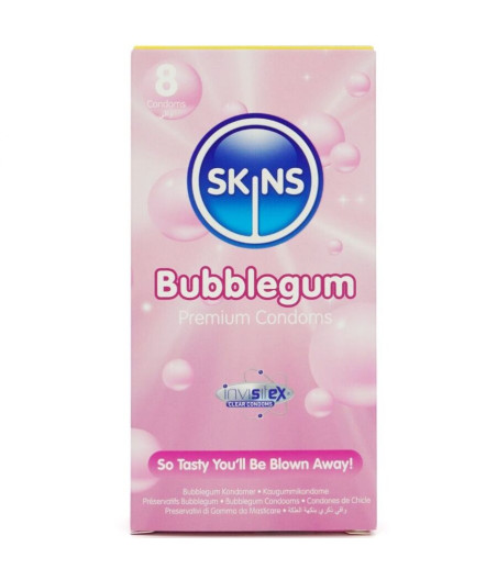 SKINS - BUBBLEGUM PREMIUM CONDOMS PACK 8