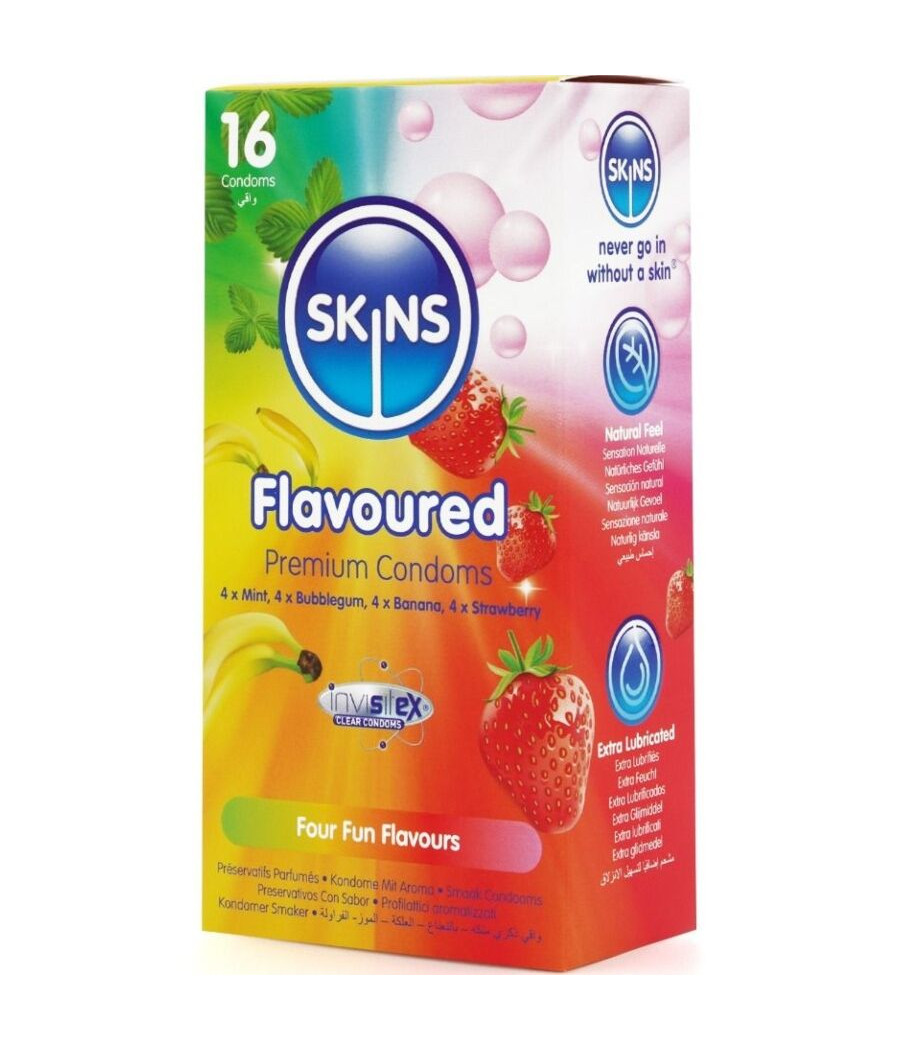 SKINS - PACK DE 16 PRÉSERVATIFS PREMIUM MULTI-SAVEURS