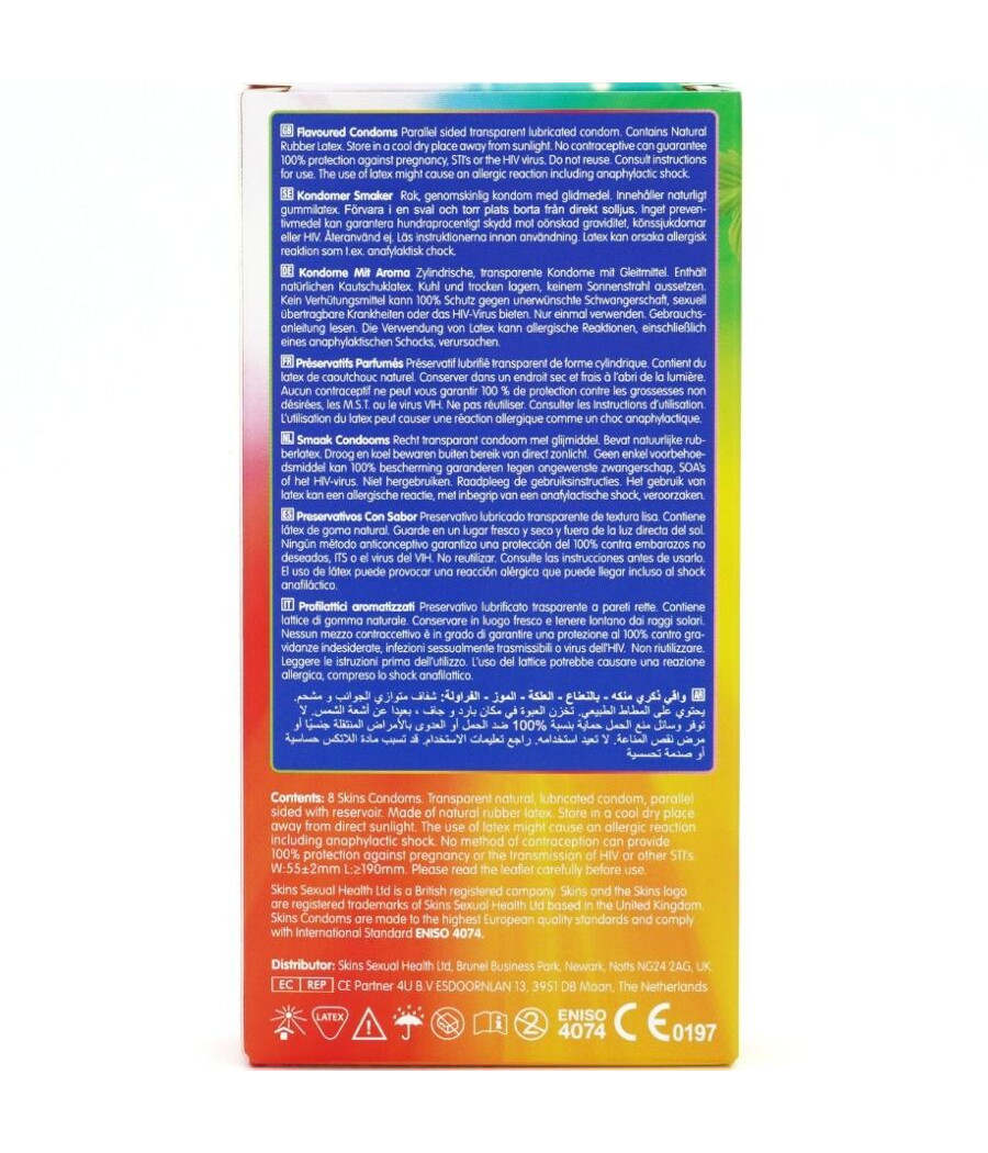 SKINS - MULTI SABORES PRESERVATIVOS PREMIUM PACK 8