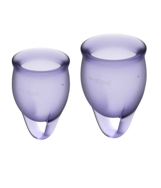 SATISFYER - COPO MENSTRUAL FEEL CONFIDENT ROXO 15 + 20 ML
