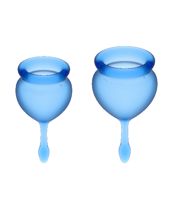 SATISFYER - FEEL GOOD MENSTRUAL CUP DUNKELBLAU 15 + 20 ML