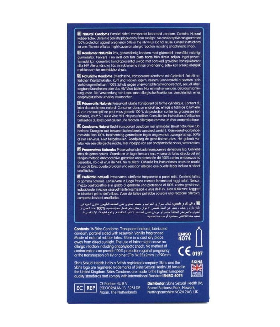 SKINS - PRESERVATIVI NATURALI PREMIUM CONFEZIONE DA 16