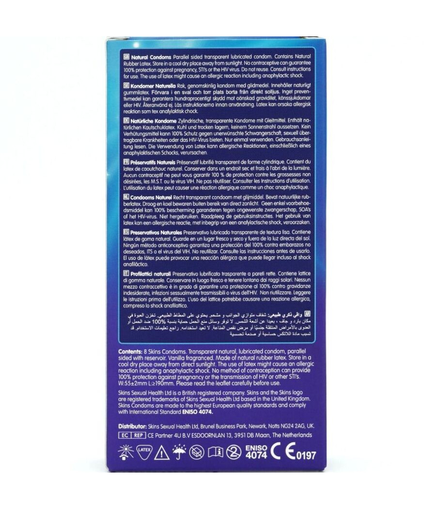 SKINS - PRESERVATIVI NATURALI PREMIUM CONFEZIONE DA 8