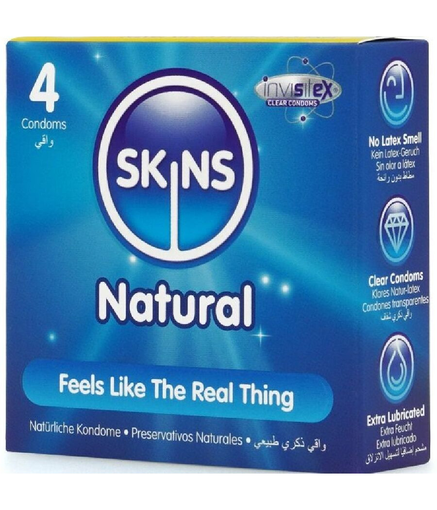 SKINS - PRESERVATIVI NATURALI PREMIUM CONFEZIONE DA 4