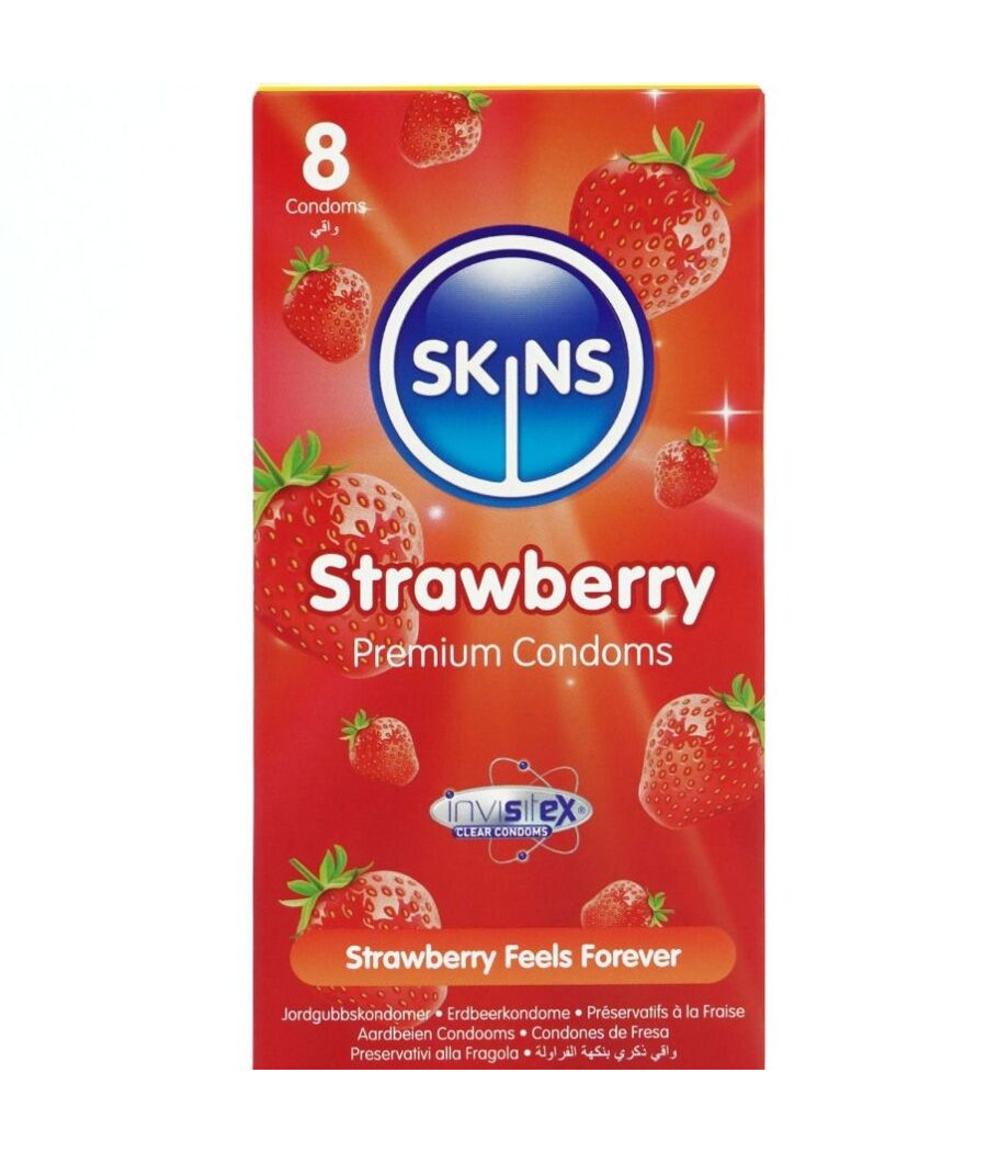 SKINS - STRAWBERRY PREMIUM CONDOMS PACK 8