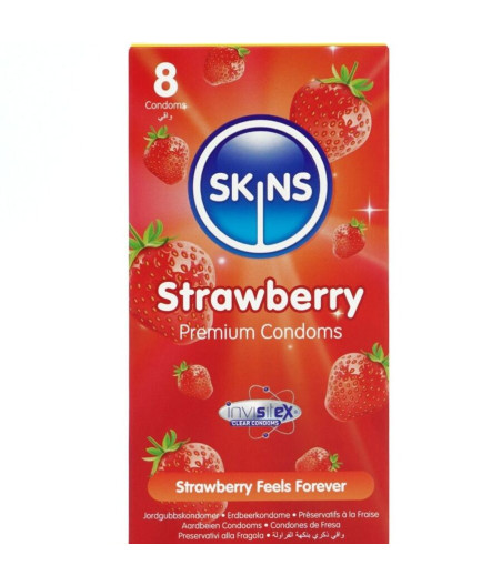SKINS - STRAWBERRY PREMIUM CONDOMS PACK 8