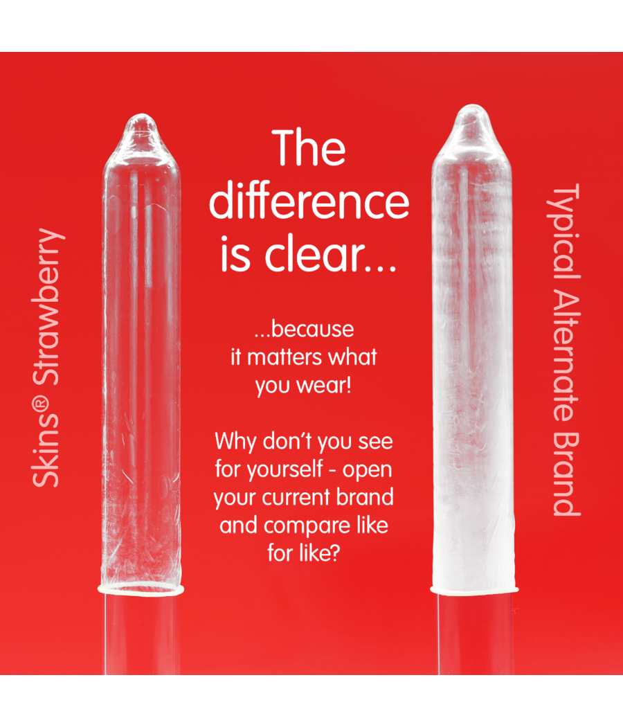 SKINS - STRAWBERRY PREMIUM CONDOMS PACK 8