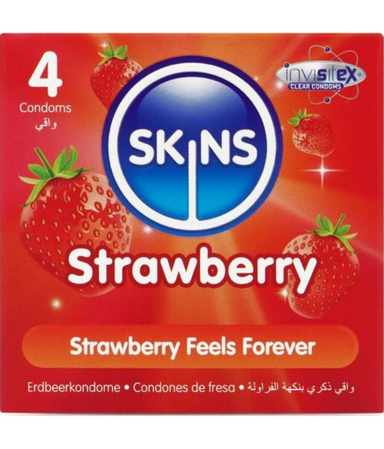 SKINS - PACK DE 4 PRÉSERVATIFS PREMIUM FRAISE
