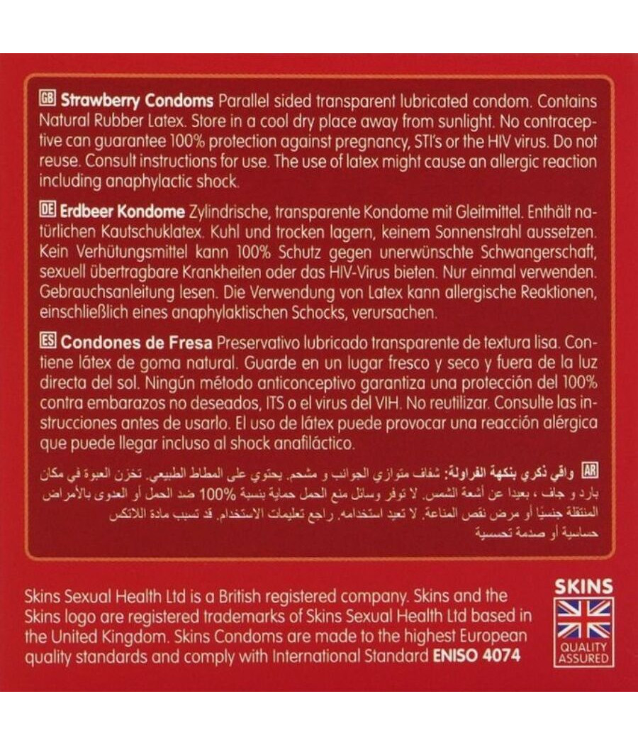 SKINS - PACK DE 4 PRÉSERVATIFS PREMIUM FRAISE