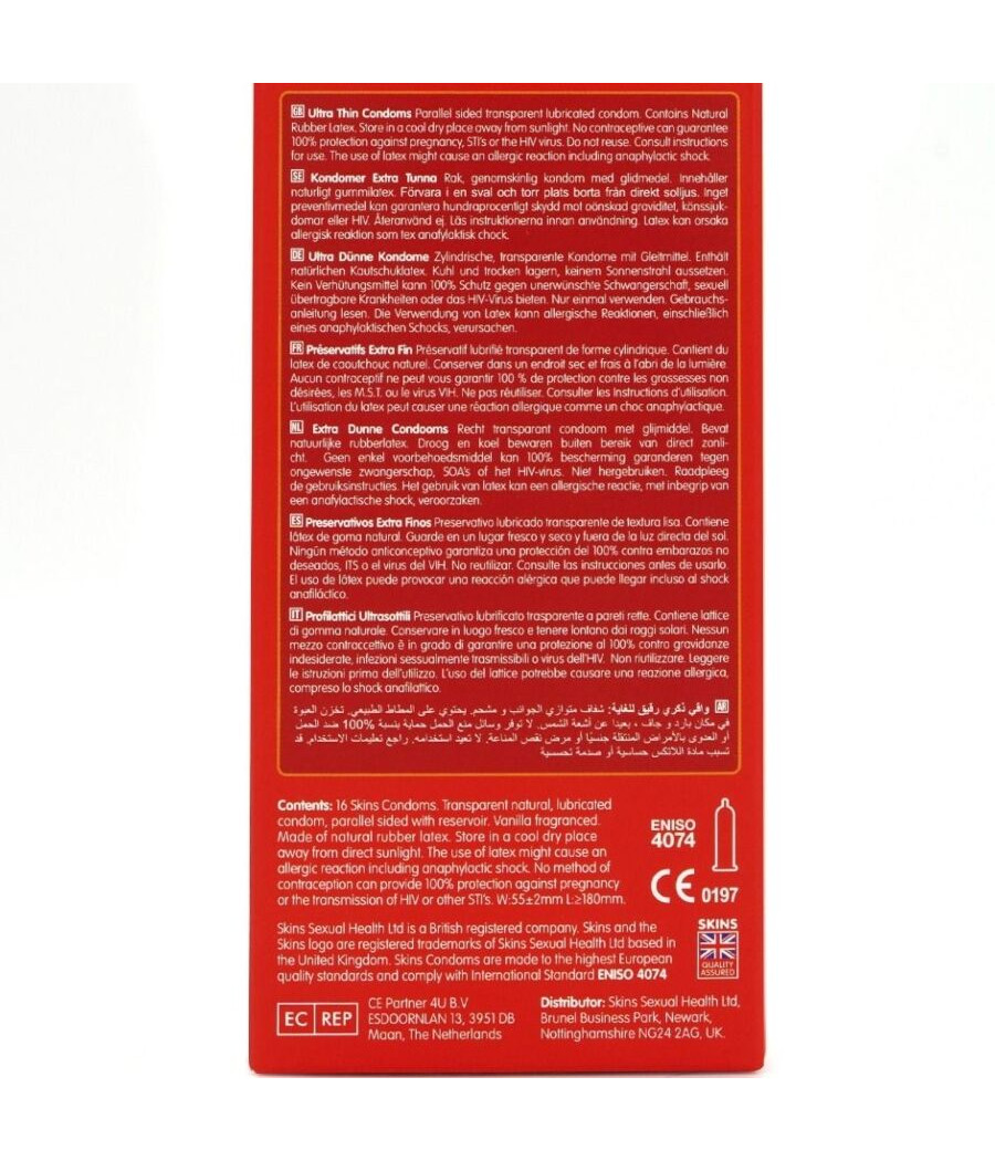 SKINS - PRESERVATIVI ULTRA SOTTILI PREMIUM CONFEZIONE DA 16