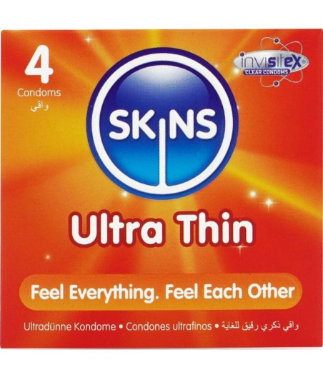 SKINS - PRESERVATIVI ULTRA SOTTILI PREMIUM CONFEZIONE DA 4