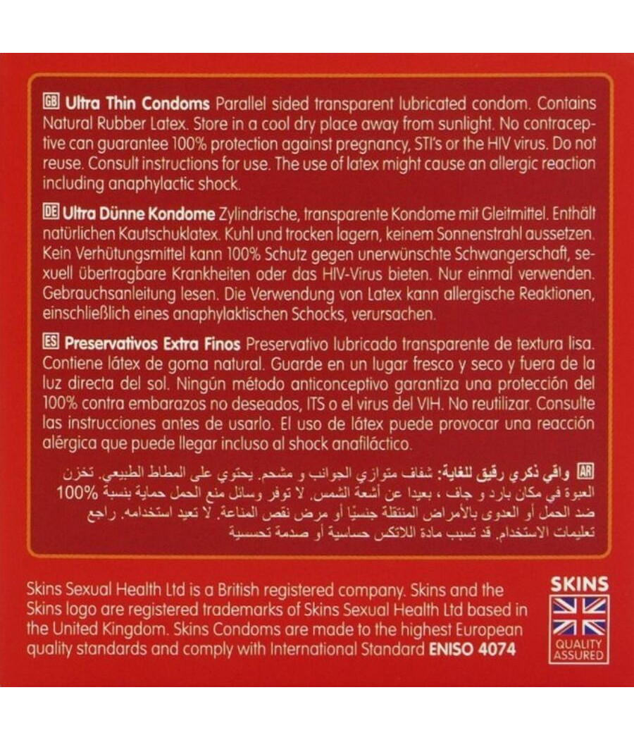 SKINS - PRESERVATIVI ULTRA SOTTILI PREMIUM CONFEZIONE DA 4