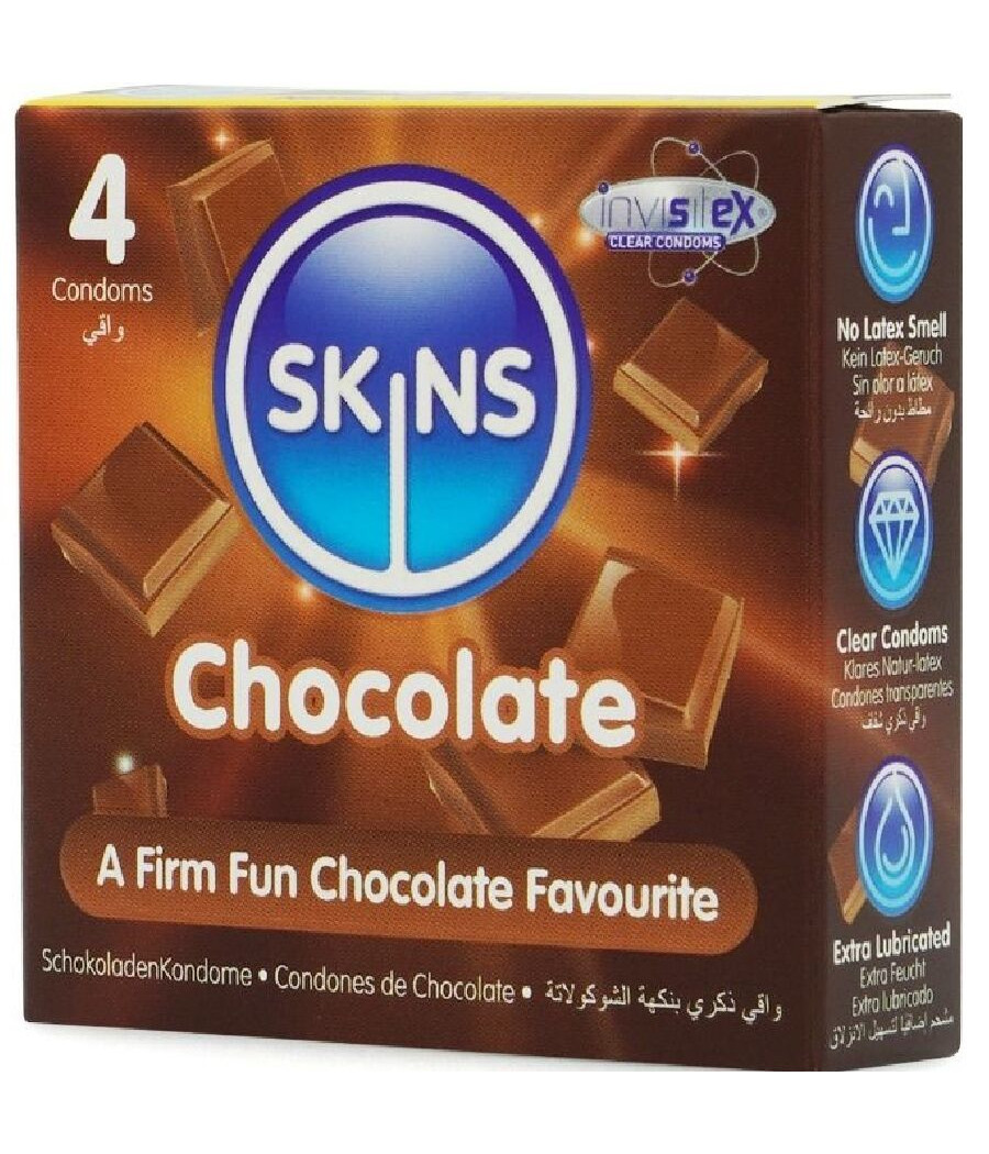 SKINS - CHOCOLATE PREMIUM CONDOMS PACK 4