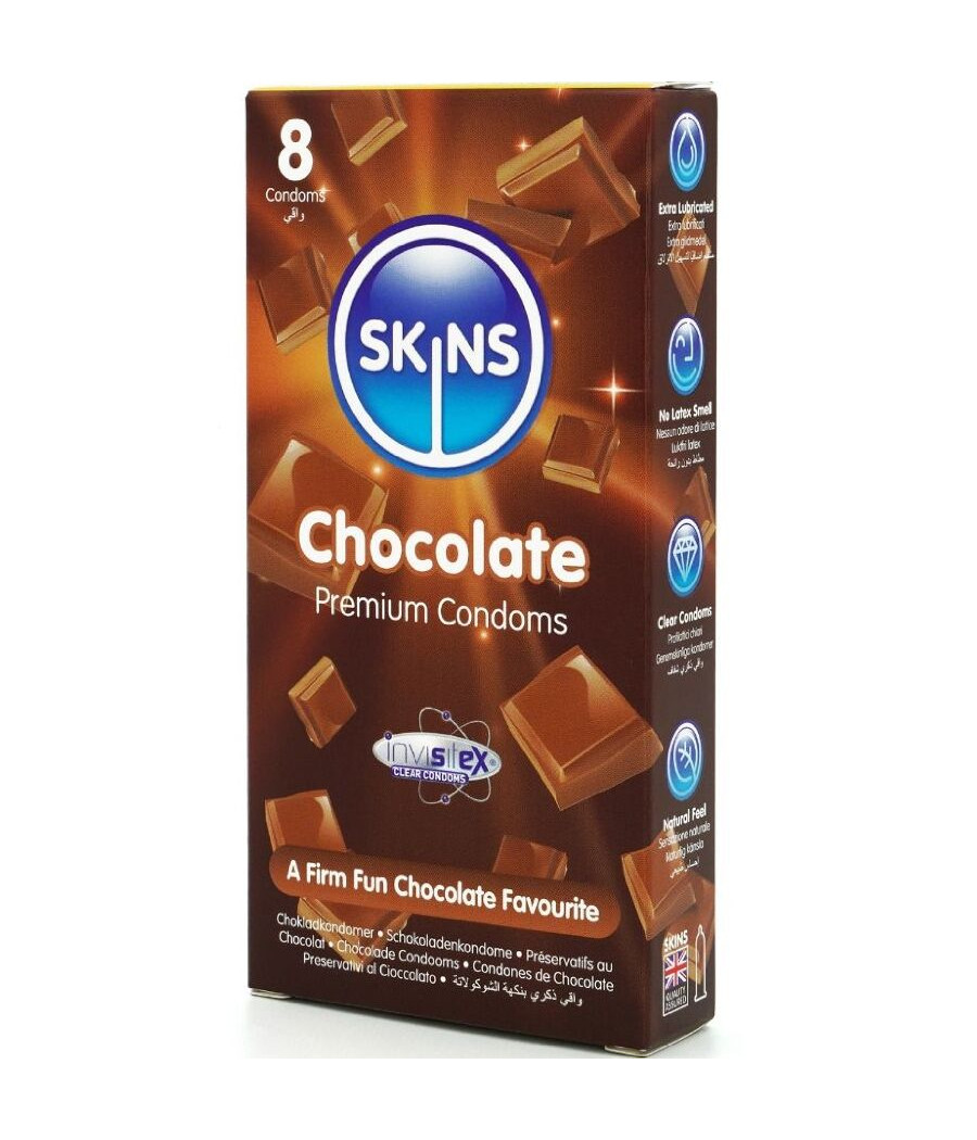 SKINS - CHOCOLATE PREMIUM CONDOMS PACK 8