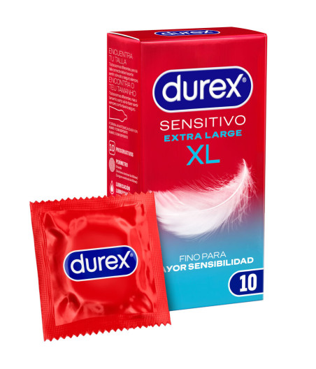 DUREX - PRESERVATIVOS SENSITIVE XL EXTRA LONGO 10 UNIDADES