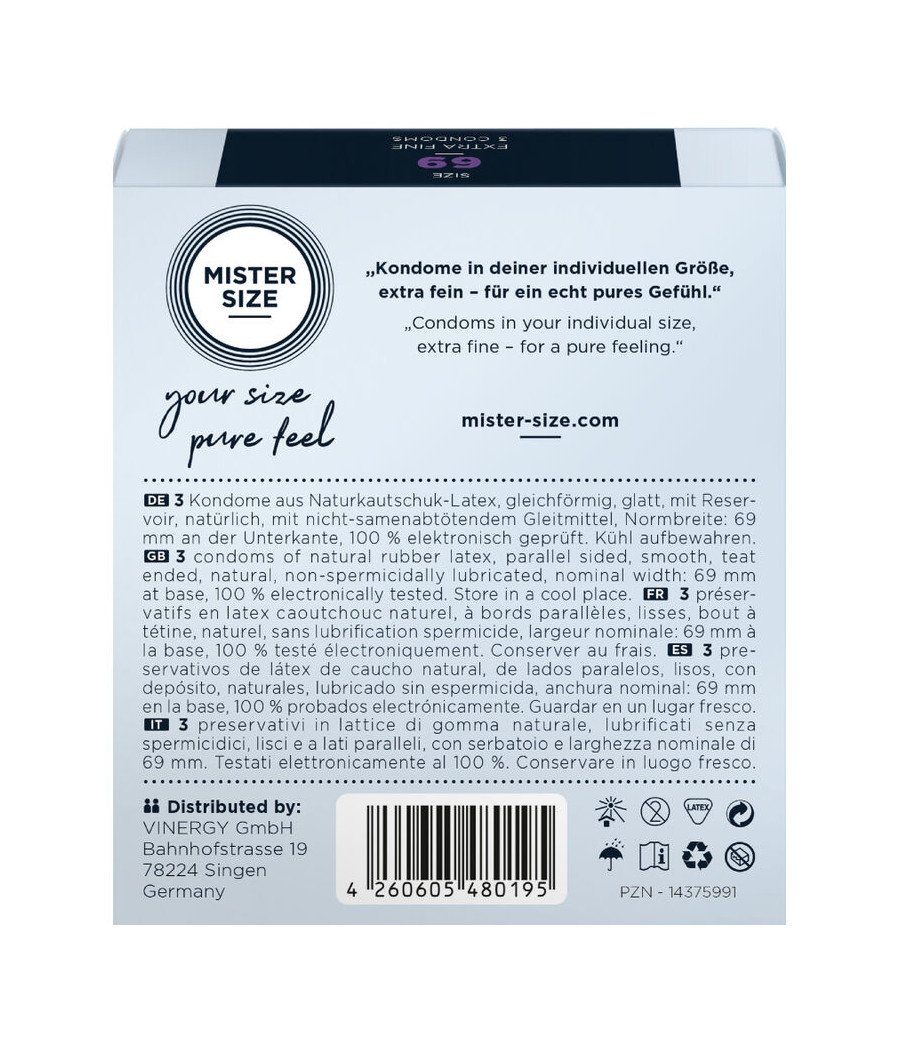 MISTER SIZE - PRESERVATIVOS TAMANHO XXXL 69 MM (3 UNIDADES)