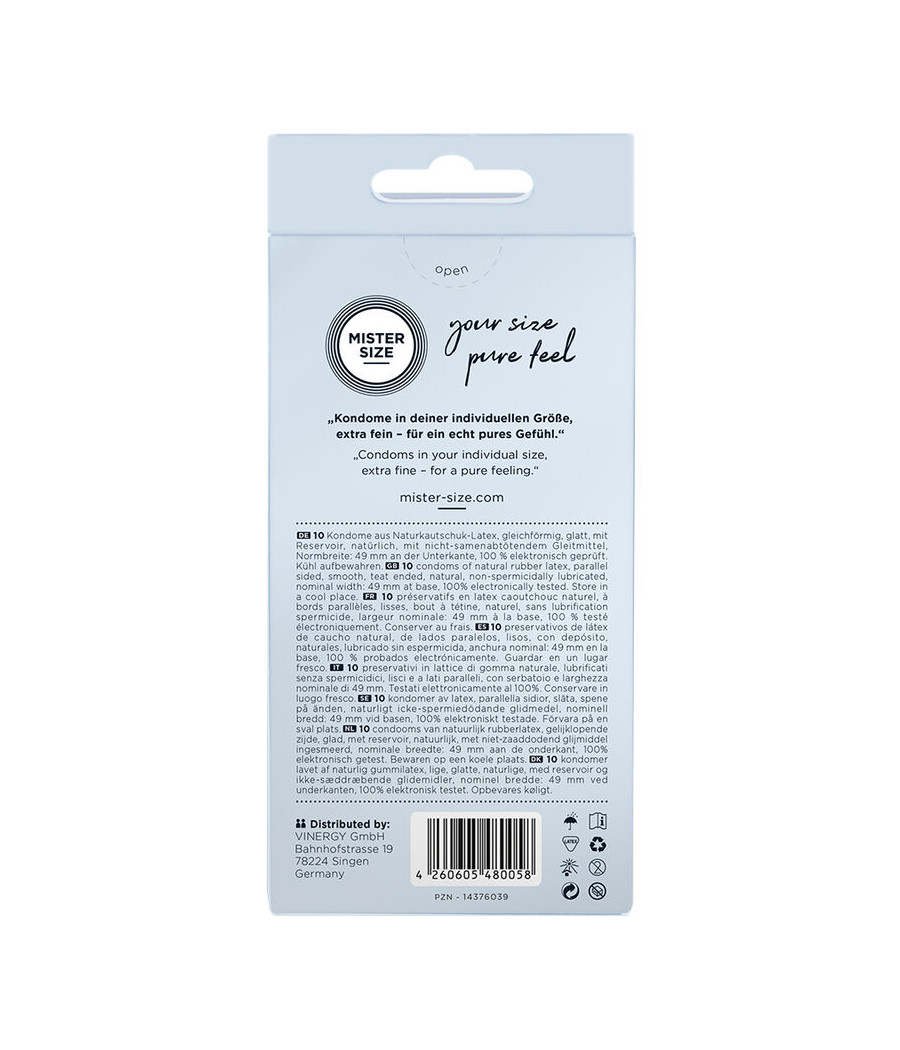 MISTER SIZE - CONDOM SIZE S 49 MM (10 UNITS)