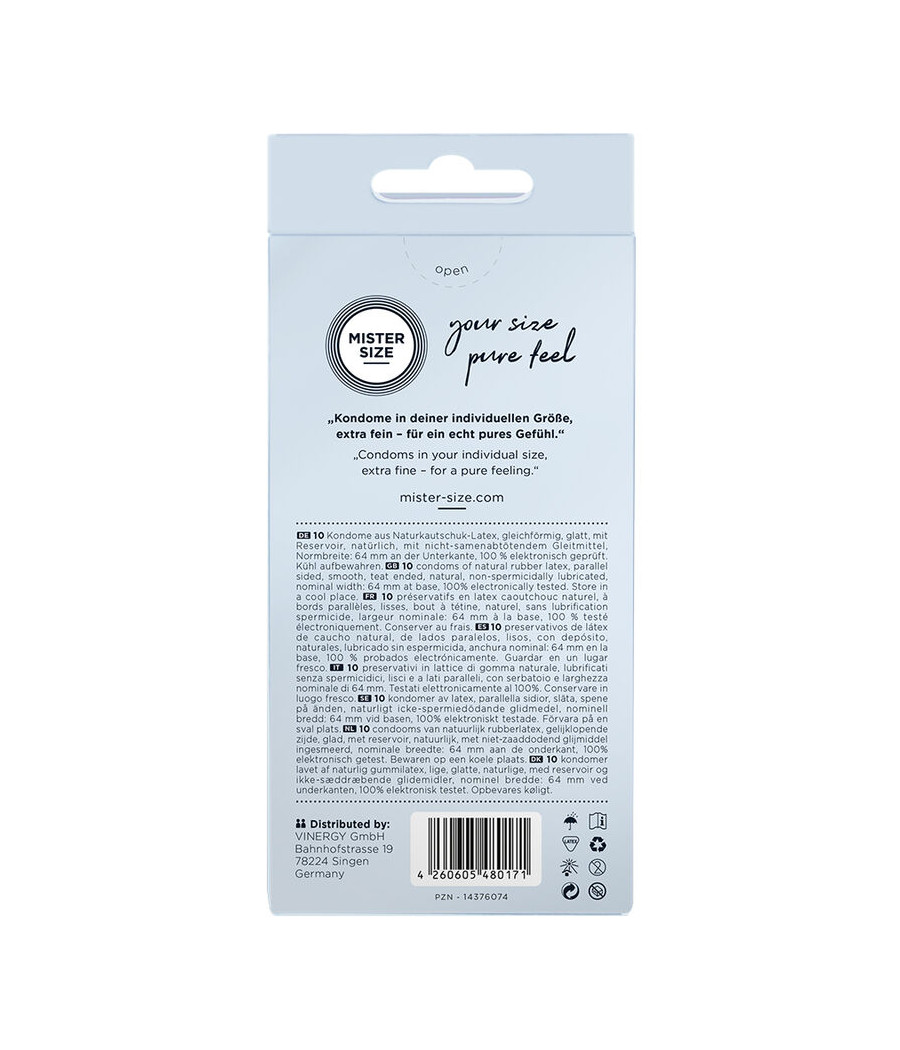 MISTER SIZE - PRESERVATIVOS TAMANHO XXL 64 MM (10 UNIDADES)