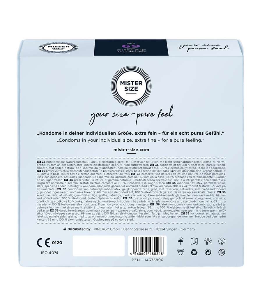 MISTER SIZE - CONDOMS SIZE XXXL 69 MM (36 UNITS)