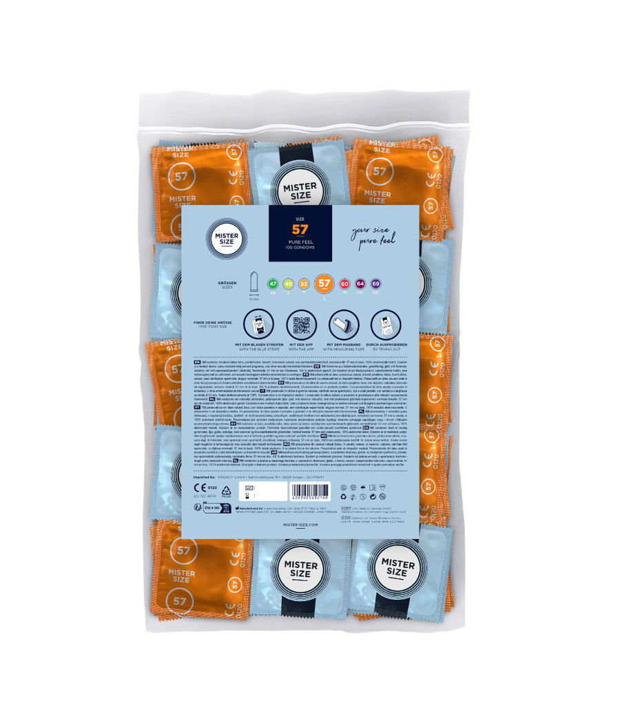 MISTER SIZE - CONDOM SIZE L 57 MM (100 UNITS)