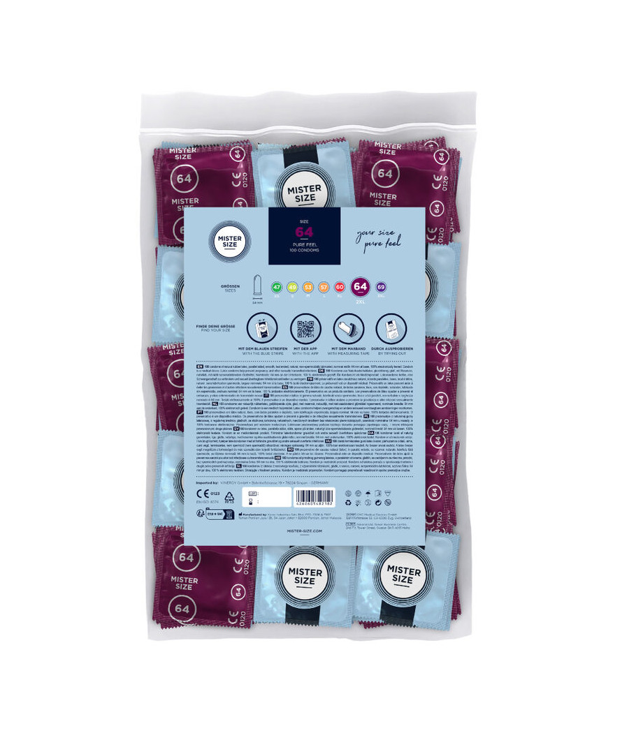MISTER SIZE - PRÉSERVATIFS TAILLE XXL 64 MM (100 UNITÉS)