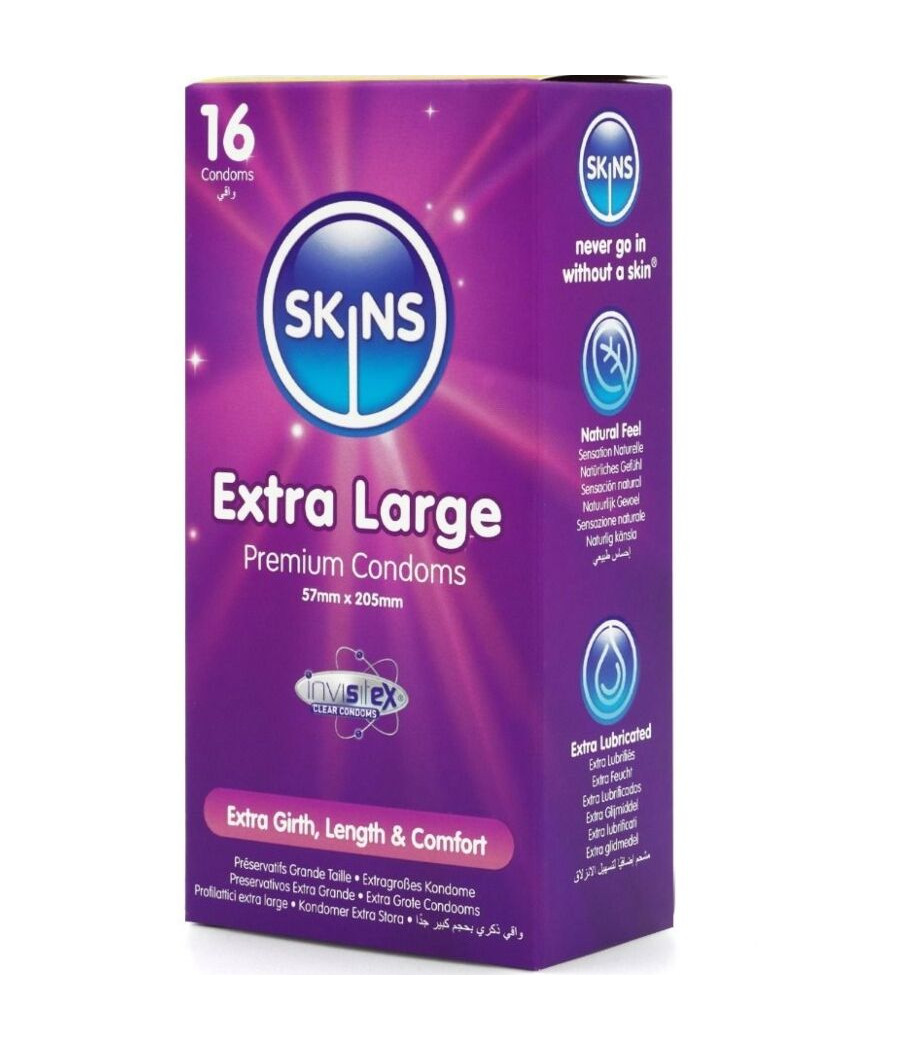 SKINS - PRESERVATIVI EXTRA LARGE PREMIUM CONFEZIONE DA 16