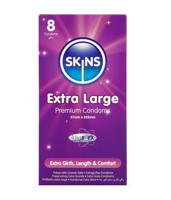 SKINS - PRESERVATIVI EXTRA LARGE PREMIUM CONFEZIONE DA 8