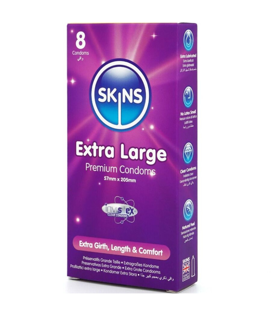 SKINS - PRESERVATIVI EXTRA LARGE PREMIUM CONFEZIONE DA 8