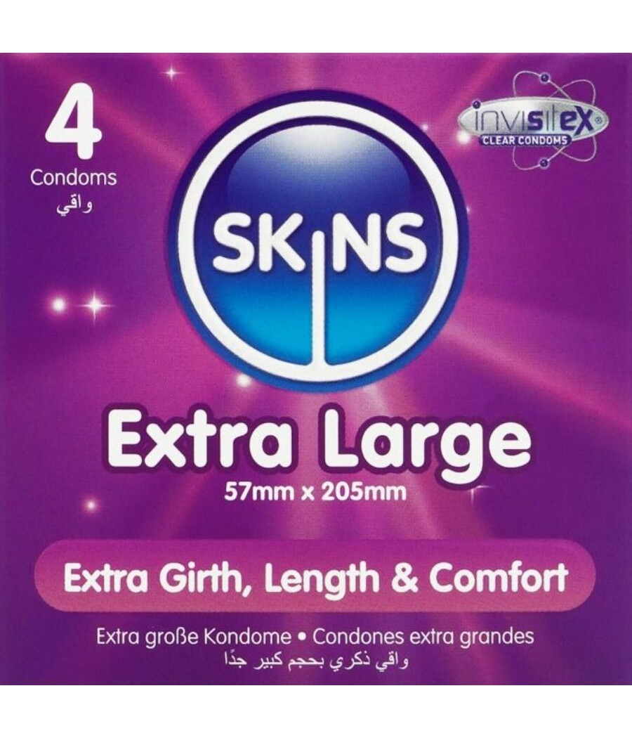 SKINS - PRESERVATIVI EXTRA LARGE PREMIUM CONFEZIONE DA 4