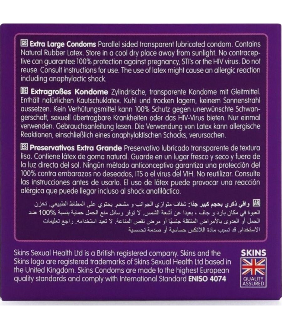SKINS - PRESERVATIVI EXTRA LARGE PREMIUM CONFEZIONE DA 4