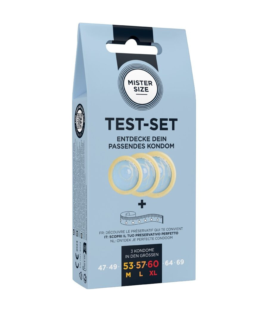MISTER SIZE - TEST SET 3 PRESERVATIVOS DIFERENTES TALLAS + CINTA MÉTRICA