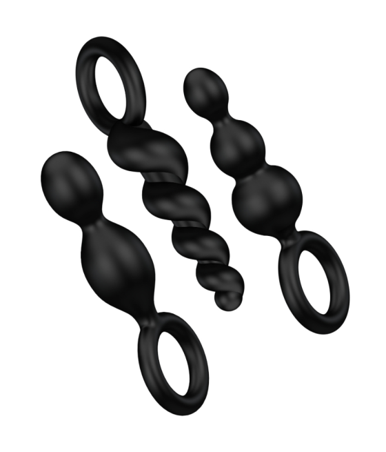 SATISFYER - SET 3 PZ TAPPI ANAL NERO