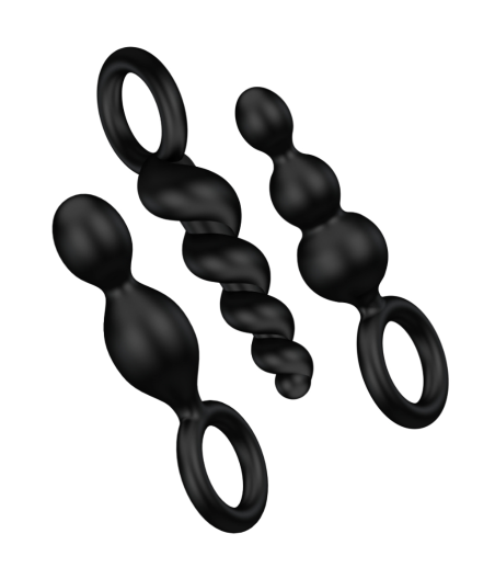 SATISFYER - SET 3 PZ TAPPI ANAL NERO