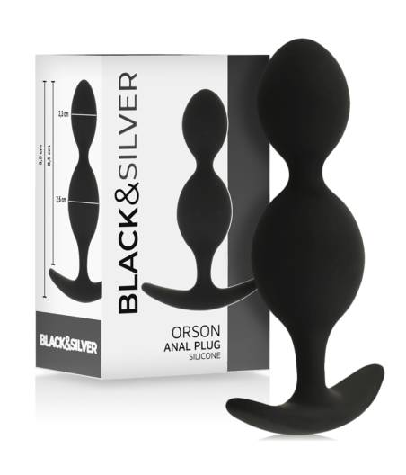 BLACK&SILVER - ORSON PLUG SILICONE 2 ANAL WAVES 9 CM