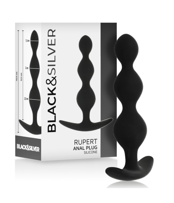 BLACK&SILVER - RUPERT ANALKUGELKETTE 10 CM