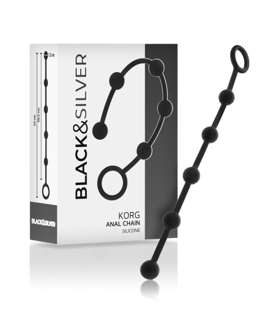 BLACK&SILVER - KORG ANAL ROSENKRANZ SILIKON INITIATION 21 CM