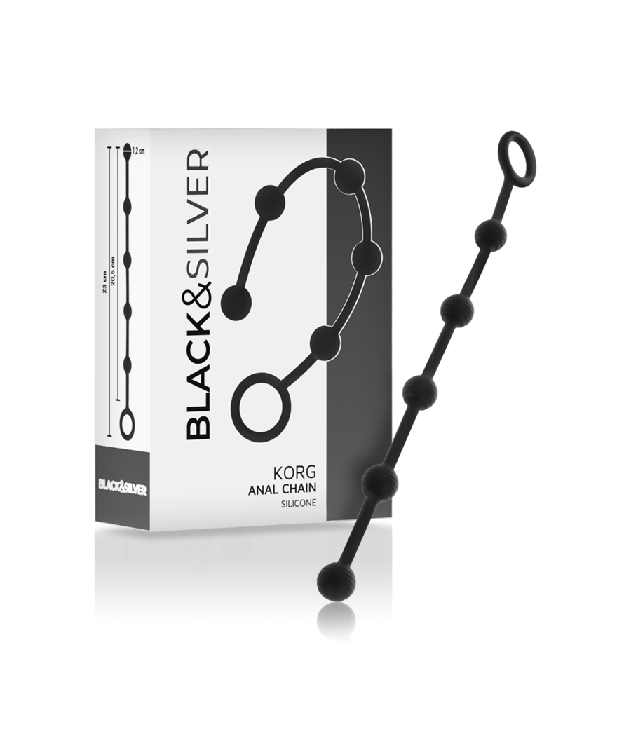 BLACK&SILVER - KORG ANAL ROSÁRIO SILICONE INICIAÇÃO 21 CM