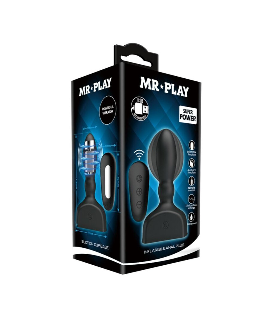 MR PLAY - CONTROLE REMOTO DE PLUG ANAL INFLVEL PRETO