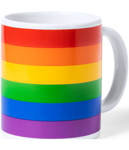 PRIDE - TAZA CON LA BANDERA LGBT EN CAJA INDIVIDUAL KRAFT /es/pt/en/fr/it/
